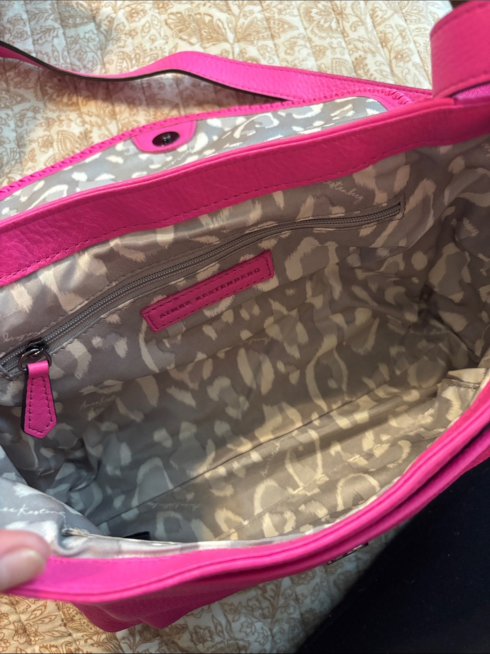 Aimee Kestenberg | Genuine Leather Hot Pink All For Love Crossbody - Picture 9 of 14